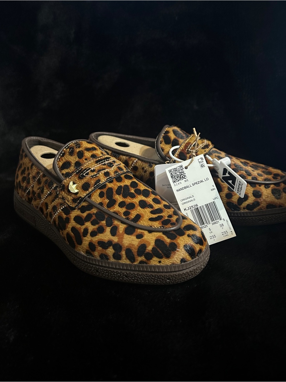 Leopard-Print Slip-On Loafers in Brown and Black